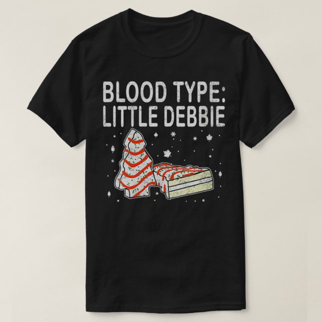 Camiseta Mujeres Tipo de Sangre Pequeñas Navidades Debbie D (Diseño del anverso)