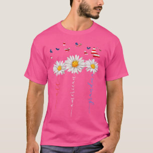 Camiseta Mujeres Toda Abuela Estadounidense 4 De Julio Flor