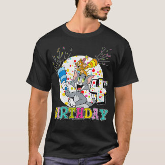 Camiseta Mujeres Tom Y Jerry Retrato De Cumpleaños 4 VNeck