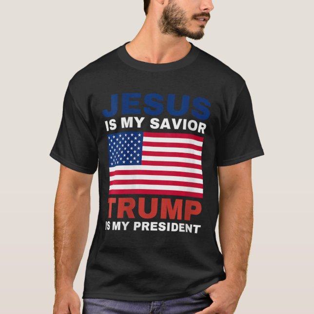 Camiseta Mujeres Trump Regalos 2020 Jesús es mi salvador Tr (Anverso)