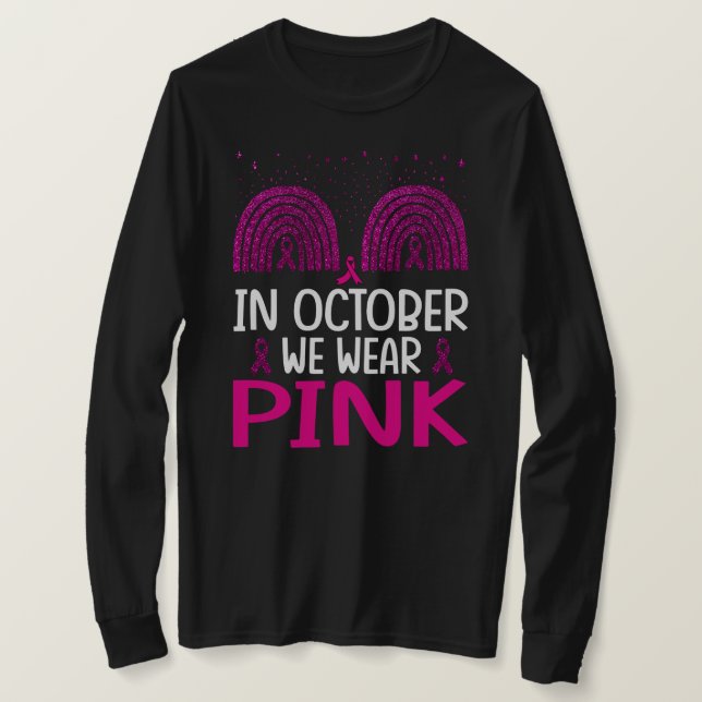 Camiseta Mujeres Tu En Octubre Usamos Cáncer De Mama Rosa (Anverso del diseño)