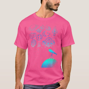Camiseta Mujeres Ufo Rocketship Stars Planetas Telescope Mo