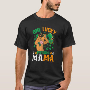 Camiseta Mujeres Un Perro Afortunado Mamá Graciosa Pitbull