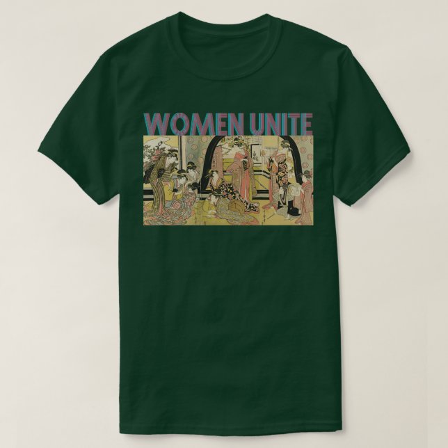 Camiseta Mujeres unen la impresión japonesa (Diseño del anverso)