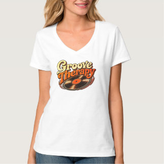 Camiseta Mujeres V Neck Got Vinyl y Terapia de Groove