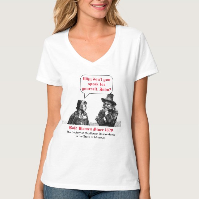 Camiseta Mujeres valientes desde 1620 (Mayflower Descendant (Anverso)