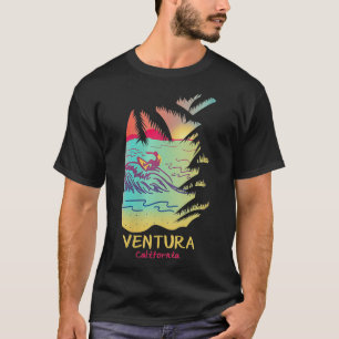 Camiseta Mujeres Ventura California Retro Beach Wave Surfin
