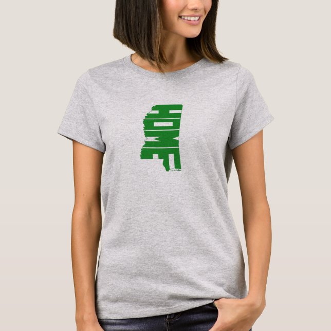 Camiseta Mujeres verdes del estado de origen de Mississippi (Anverso)