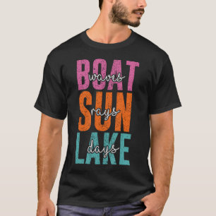 Camiseta Mujeres Vida Lago Olas Rayos De Sol Días De Lago