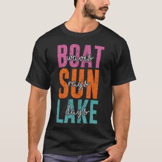 Camiseta Mujeres Vida Lago Olas Rayos De Sol Días De Lago