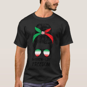 Camiseta Mujeres Vida Libertad Irán Libre Pelo Desordenado 