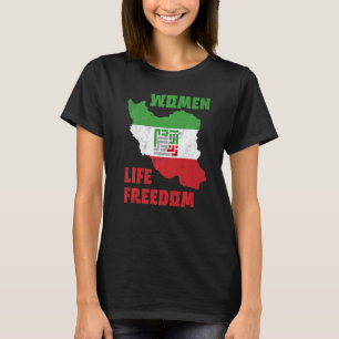 Camiseta Mujeres Vida Libertad Irán Zan Zendegi Azadi Mapa