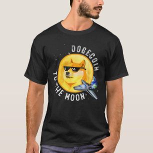 Camiseta Mujeres Vintage Dogecoin DOGE Astronauta A La Luna