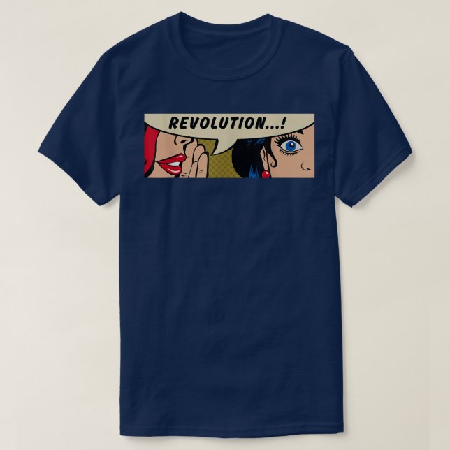 Camiseta Mujeres WhisperingRevolutionFeminismComic Pop Art  (Diseño del anverso)