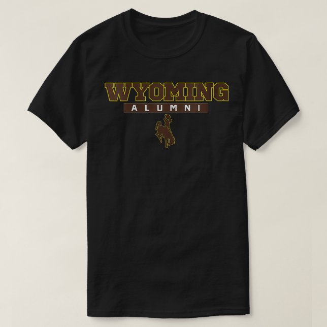 Camiseta Mujeres Wyoming Vaqueros Vaqueros Alumnos Negrita  (Diseño del anverso)