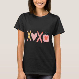 Camiseta Mujeres Xoxo Maestra Día de San Valentín Lápiz y A
