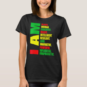 Camiseta Mujeres Yo Soy Mujer Negra Educada Melanin Negro S