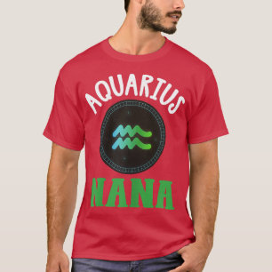 Camiseta Mujeres Zodiac Rótulo Aquarius Nana Horoscope Astr