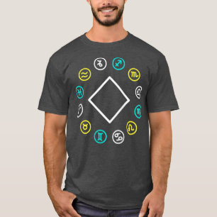 Camiseta Mujeres Zodiac Wheel Astrología Horoscopio Mujeres