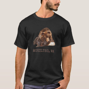 Camiseta Mukilteo Brown Grizzly Bear En Snow Washington Pac