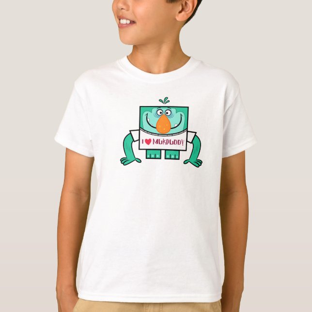 Camiseta Mukpuddy - "l <3 Muk"  Kids Ringer Shirt (Anverso)
