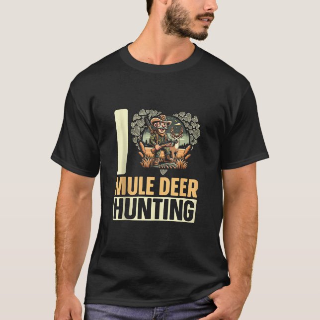 Camiseta Mule Deer Hunter Animal Hunt Rifle Hunt (Anverso)