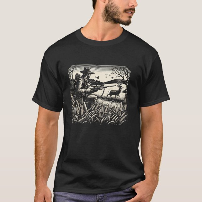Camiseta Mule Deer Hunter Animal Hunter Rifle Huning Long S (Anverso)