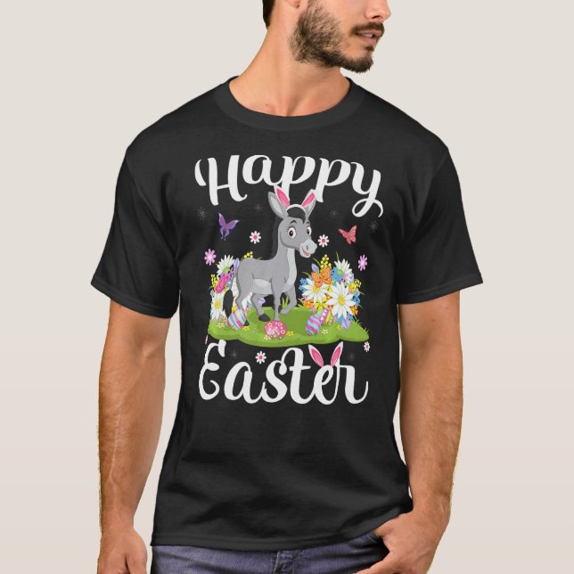 Camiseta Mule Easter Huevo cazando Mule Floral Domingo de P (Anverso)