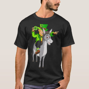 Camiseta Mule Leprechaun Riding Mule St Patrick's Day