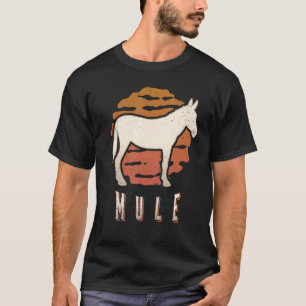 Camiseta Mule Vintage Retro Classic Animal Sunset