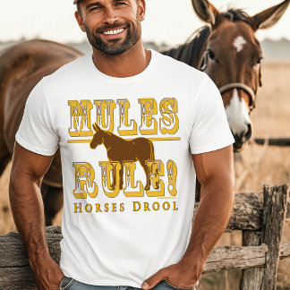 Camiseta Mules Rule Horses Drool Typography Cita