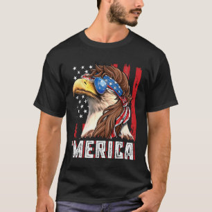 Camiseta Mullet Águila Calva Patriótica Merica Bandera De U