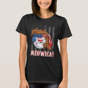 Camiseta Mullet De Gato De La Cuarta De Julio Meowica Bande