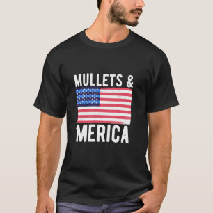 Camiseta Mullets y Merica Bandera de Estados Unidos