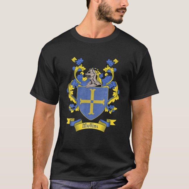 Camiseta Mullins Coat Of Arms | Mullins Surname Family Cres (Anverso)