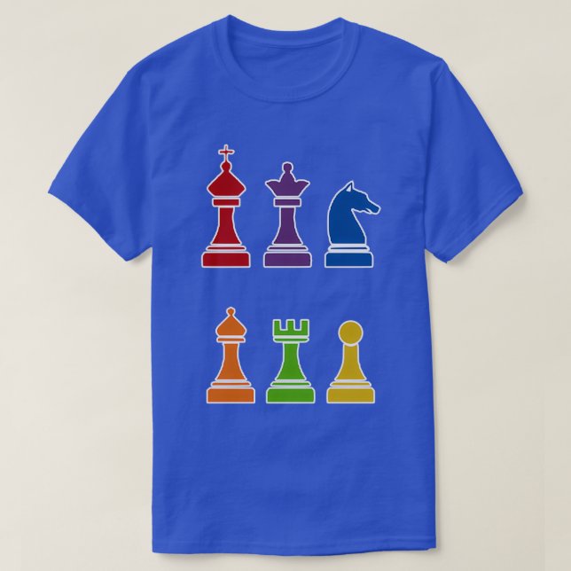 Camiseta Multi Color Chess Piece Design  (Diseño del anverso)