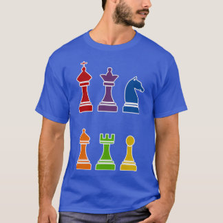 Camiseta Multi Color Chess Piece Design 
