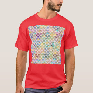 Camiseta Multicolor Mermaid Tail Scales with Gold Glitter a