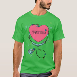 Camiseta Multicolor Pharmacology Heart Cute Pink Pharmacolo