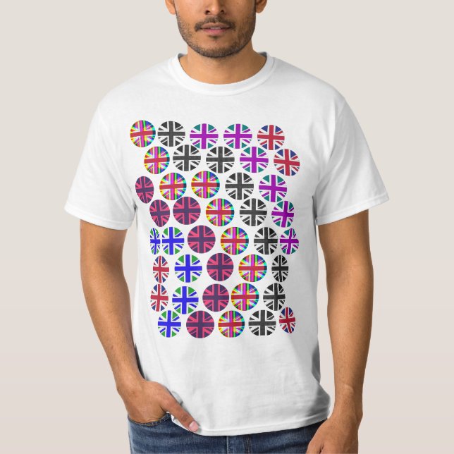 Camiseta multicolor Union Jacks/Flags (Anverso)