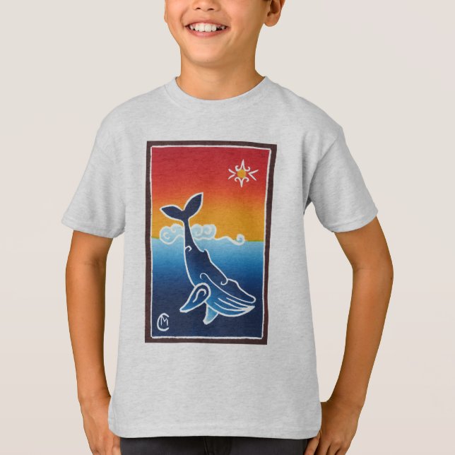 Camiseta multicolora de la juventud de la ballena (Anverso)