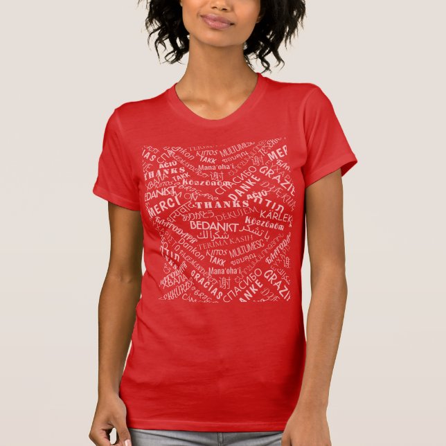 Camiseta Multilingual Gracias Text T-Shirt Elegir color (Anverso)