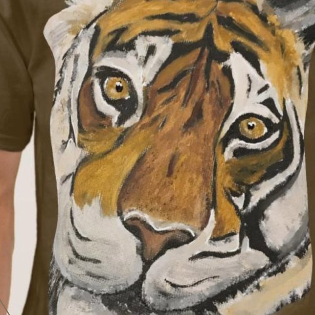 Camiseta Multimedial de la gran cara feliz del tigre (Subido por el creador)