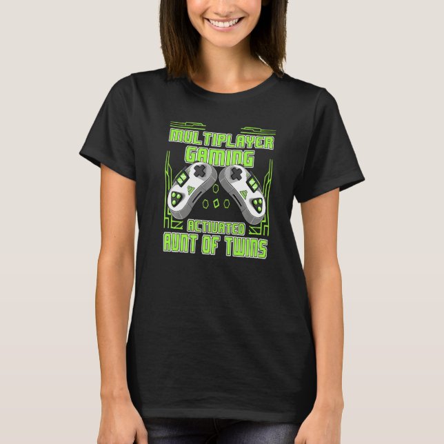 Camiseta Multiplayer Gaming Aunt Of Twins Video Gamer Women (Anverso)