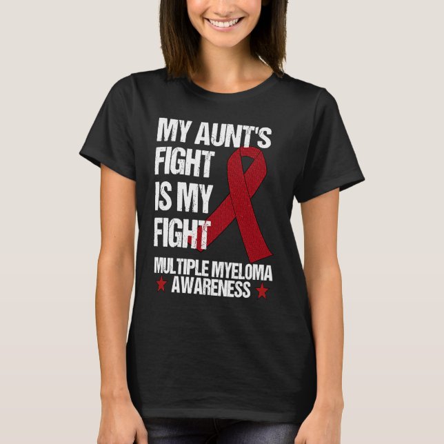 Camiseta Multiple Myeloma Awareness Burgundy Ribbon Aunt's  (Anverso)