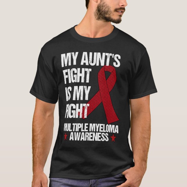 Camiseta Multiple Myeloma Awareness Burgundy Ribbon Aunt's  (Anverso)