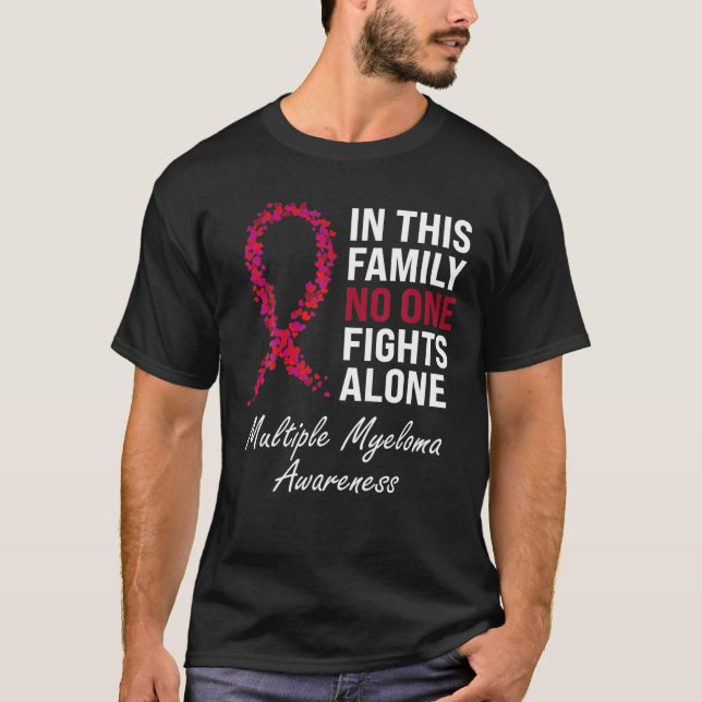 Camiseta Multiple Myeloma Awareness Burgundy Ribbon Family (Anverso)