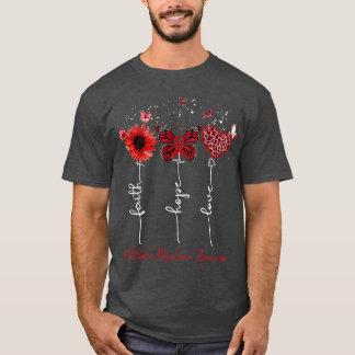 Camiseta Multiple Myeloma Awareness Faith Hope Love Leopard