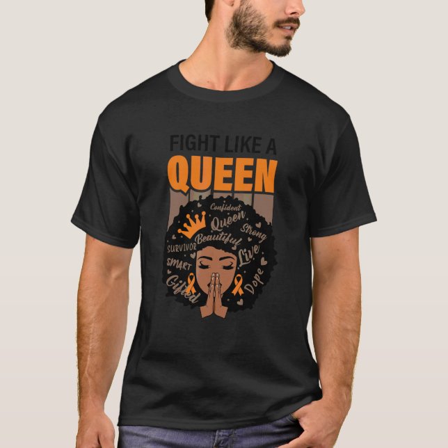 Camiseta Multiple Sclerosis Awareness  Fight Like A Queen (Anverso)