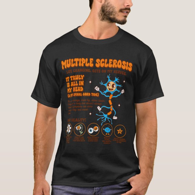 Camiseta Multiple Sclerosis Awareness Gets On My Nerves Ms  (Anverso)